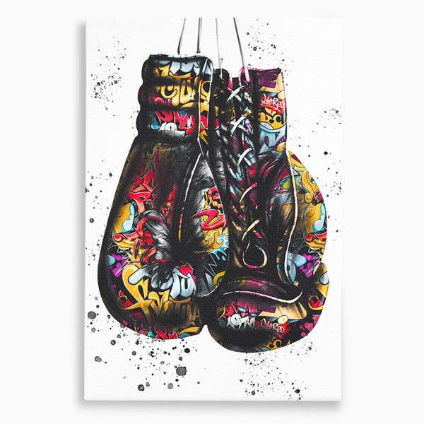 Tablou Canvas Premium LuxCanva® B1042, Pop Art Boxing Gloves , Dormitor, Birou, Sport, Box, Culori Vibrante
