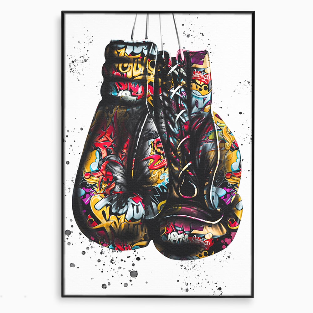 Tablou Canvas Premium LuxCanva® B1042, Pop Art Boxing Gloves , Dormitor, Birou, Sport, Box, Culori Vibrante