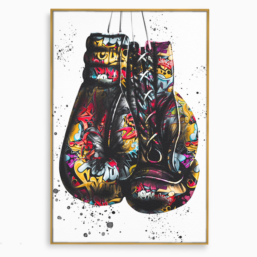 Tablou Canvas Premium LuxCanva® B1042, Pop Art Boxing Gloves , Dormitor, Birou, Sport, Box, Culori Vibrante