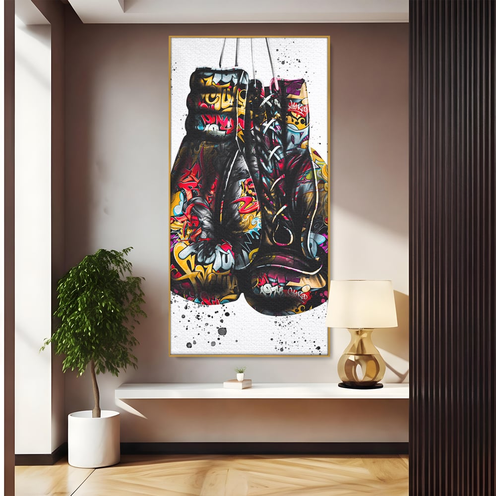 Tablou Canvas Premium LuxCanva® B1042, Pop Art Boxing Gloves , Dormitor, Birou, Sport, Box, Culori Vibrante