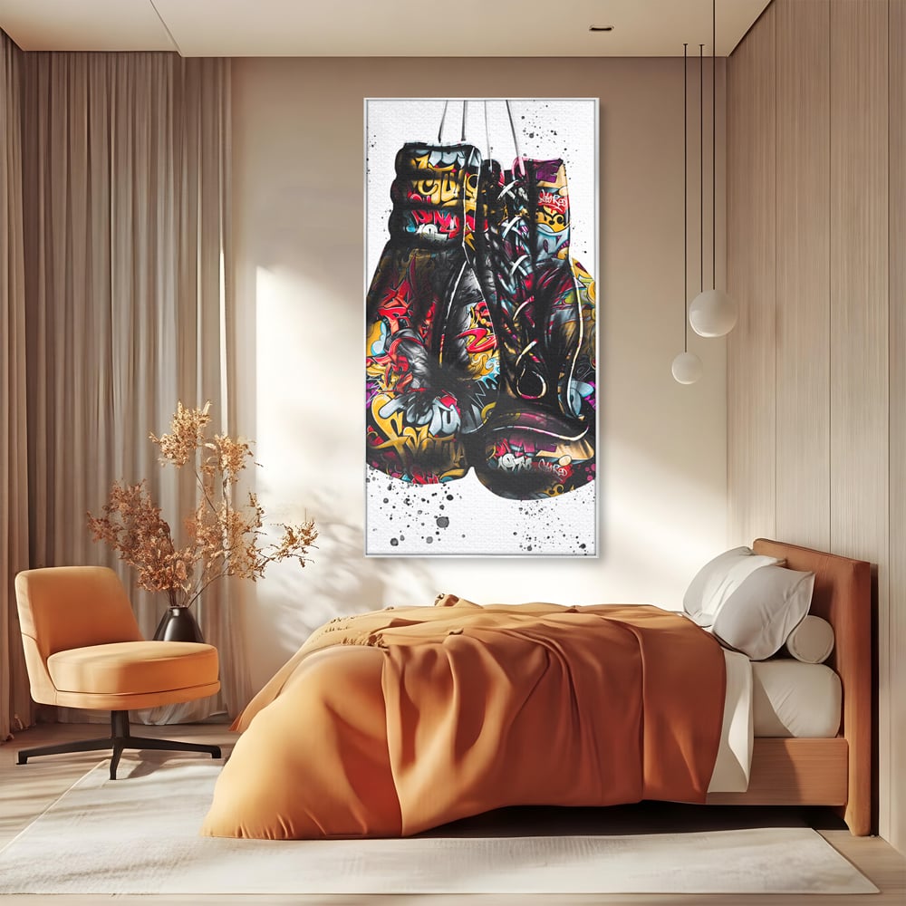 Tablou Canvas Premium LuxCanva® B1042, Pop Art Boxing Gloves , Dormitor, Birou, Sport, Box, Culori Vibrante