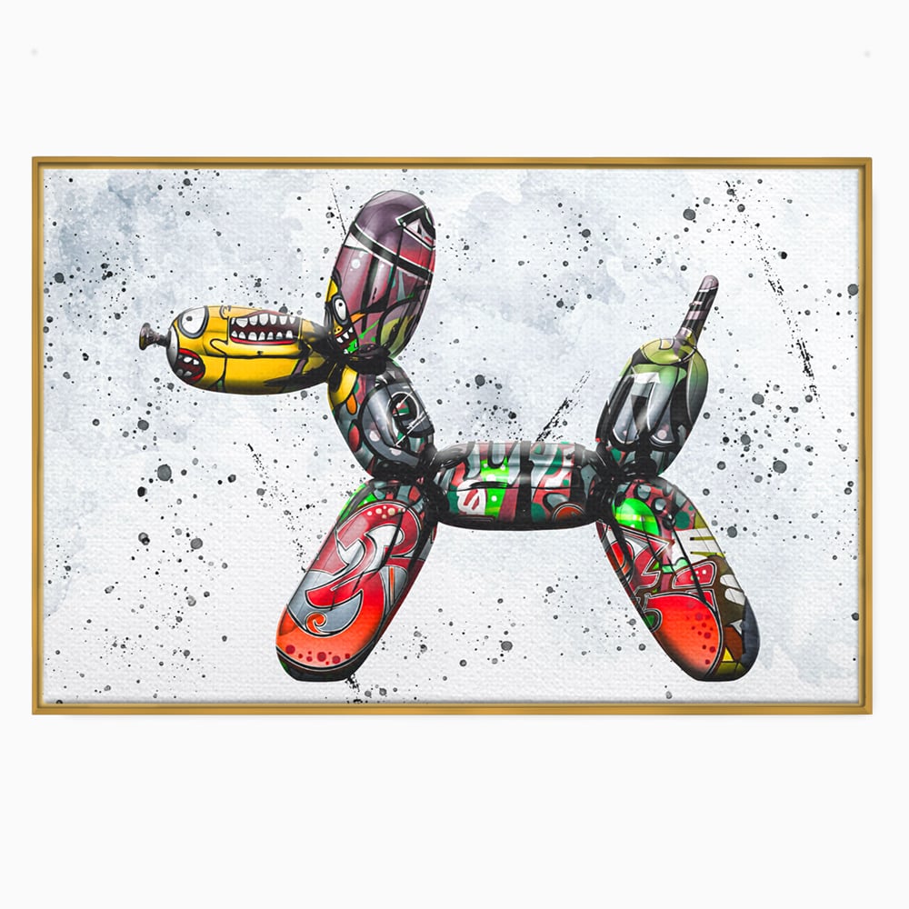 Tablou Canvas Premium LuxCanva® B1043, Pop Art Dog Balloon , Dormitor, Copii, Caine, Balon, Culori Vibrante