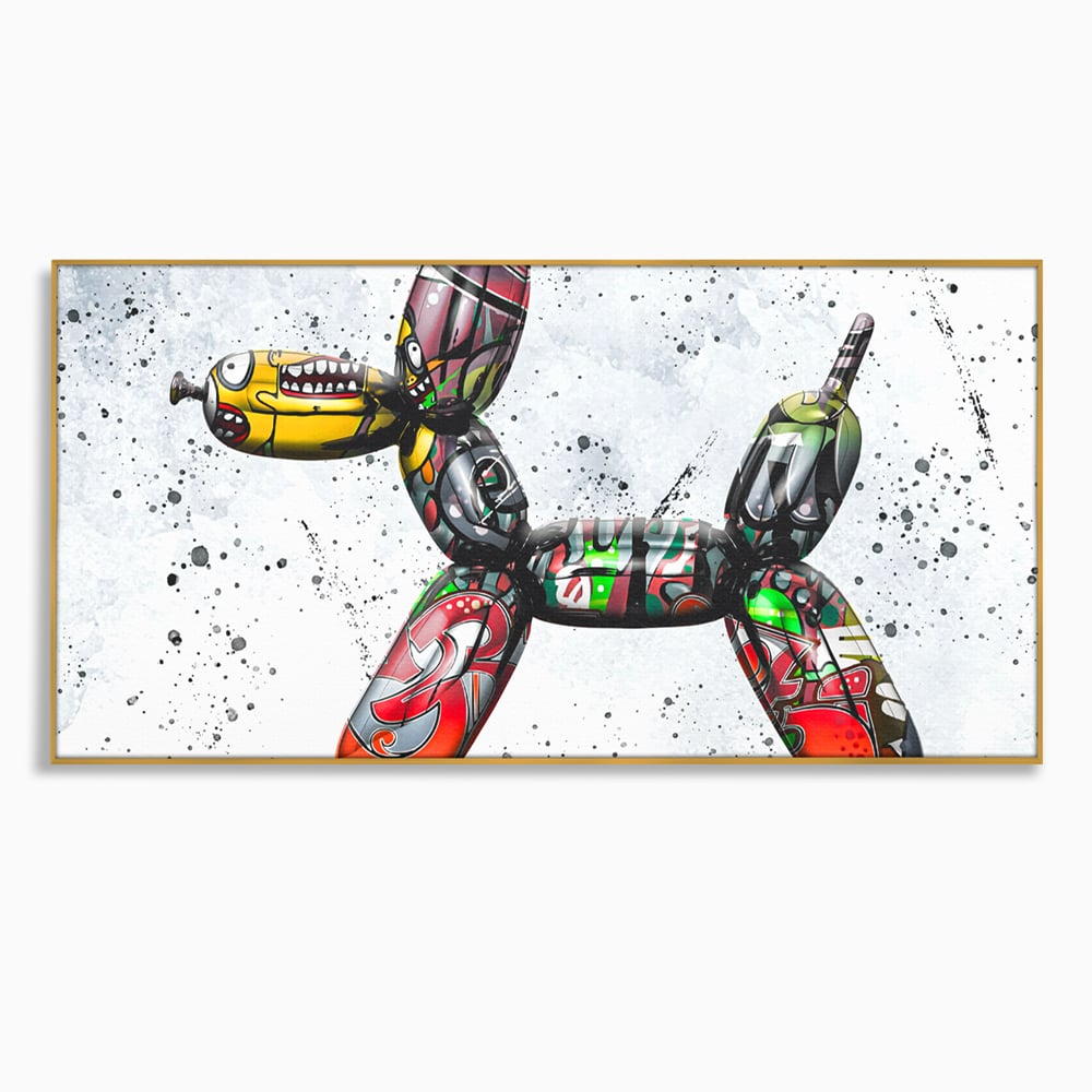 Tablou Canvas Premium LuxCanva® B1043, Pop Art Dog Balloon , Dormitor, Copii, Caine, Balon, Culori Vibrante