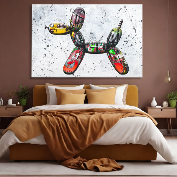 Tablou Canvas Premium LuxCanva® B1043, Pop Art Dog Balloon , Dormitor, Copii, Caine, Balon, Culori Vibrante