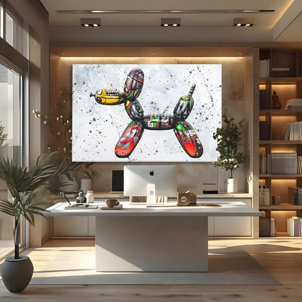 Tablou Canvas Premium LuxCanva® B1043, Pop Art Dog Balloon , Dormitor, Copii, Caine, Balon, Culori Vibrante