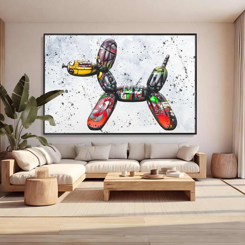 Tablou Canvas Premium LuxCanva® B1043, Pop Art Dog Balloon , Dormitor, Copii, Caine, Balon, Culori Vibrante