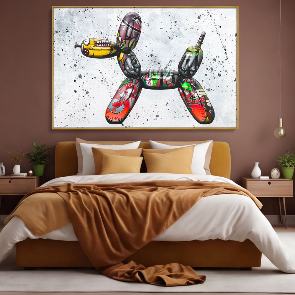 Tablou Canvas Premium LuxCanva® B1043, Pop Art Dog Balloon , Dormitor, Copii, Caine, Balon, Culori Vibrante