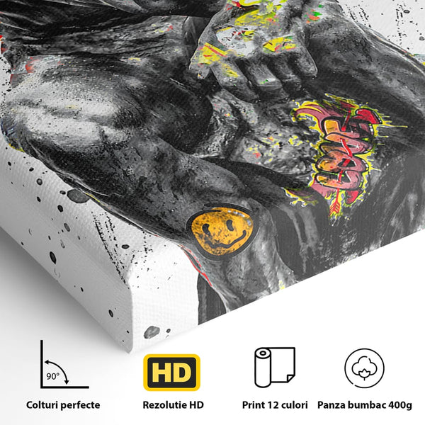 Tablou Canvas Premium LuxCanva® B1044, The Thinker ,  Living, Decorativ, Abstract, Emotie, Ganduri, Culori Vibrante