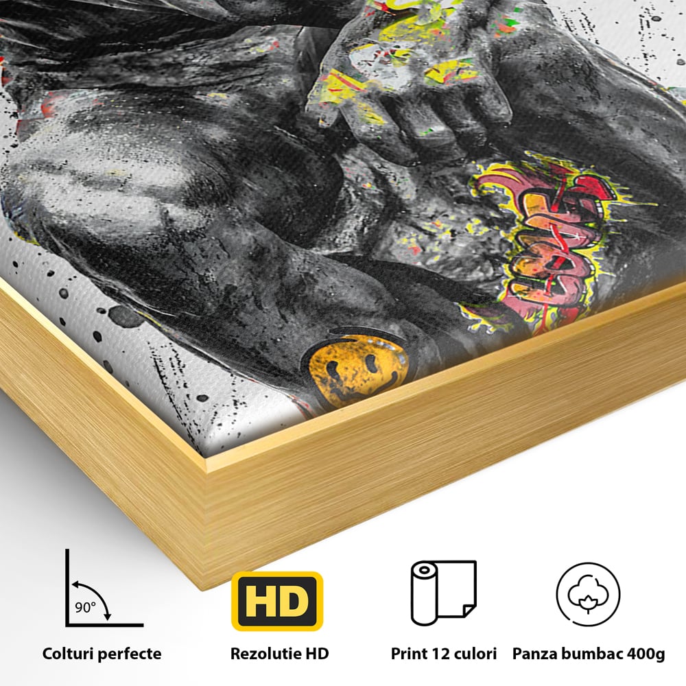 Tablou Canvas Premium LuxCanva® B1044, The Thinker ,  Living, Decorativ, Abstract, Emotie, Ganduri, Culori Vibrante
