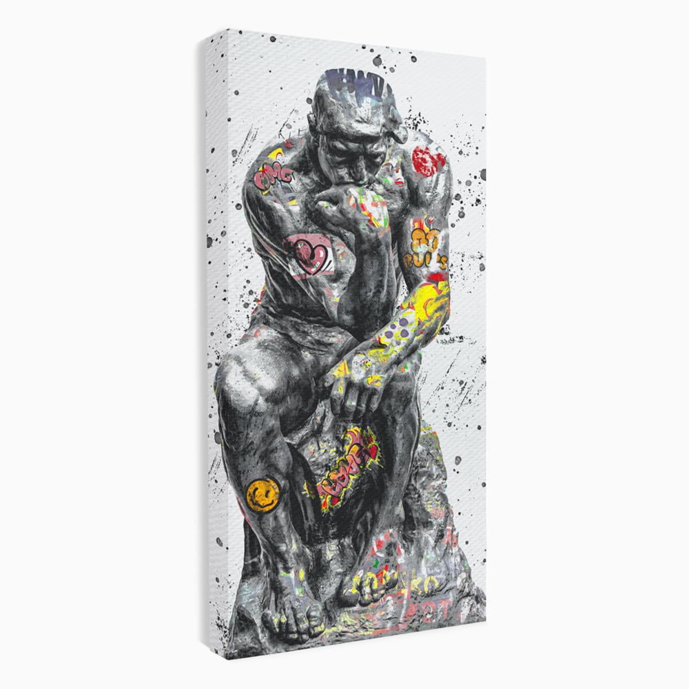 Tablou Canvas Premium LuxCanva® B1044, The Thinker ,  Living, Decorativ, Abstract, Emotie, Ganduri, Culori Vibrante