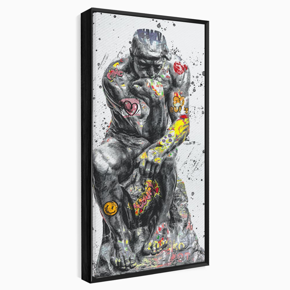 Tablou Canvas Premium LuxCanva® B1044, The Thinker ,  Living, Decorativ, Abstract, Emotie, Ganduri, Culori Vibrante