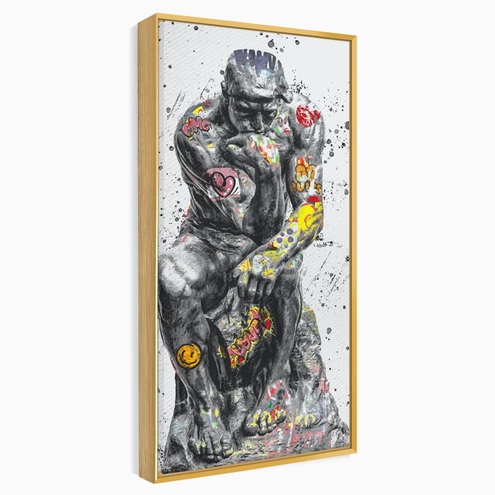 Tablou Canvas Premium LuxCanva® B1044, The Thinker ,  Living, Decorativ, Abstract, Emotie, Ganduri, Culori Vibrante