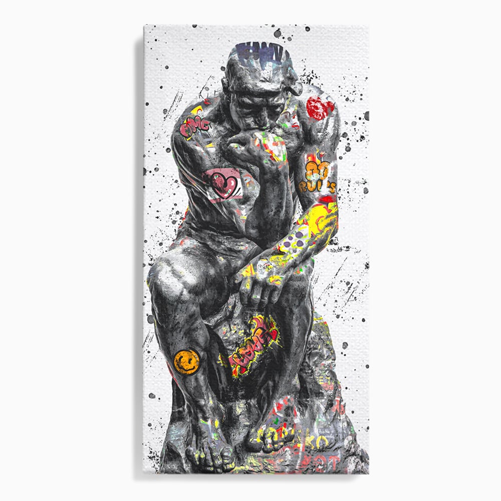Tablou Canvas Premium LuxCanva® B1044, The Thinker ,  Living, Decorativ, Abstract, Emotie, Ganduri, Culori Vibrante