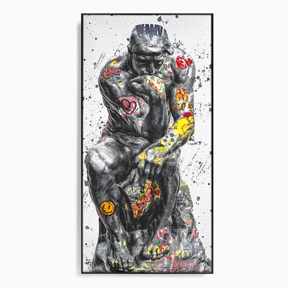 Tablou Canvas Premium LuxCanva® B1044, The Thinker ,  Living, Decorativ, Abstract, Emotie, Ganduri, Culori Vibrante