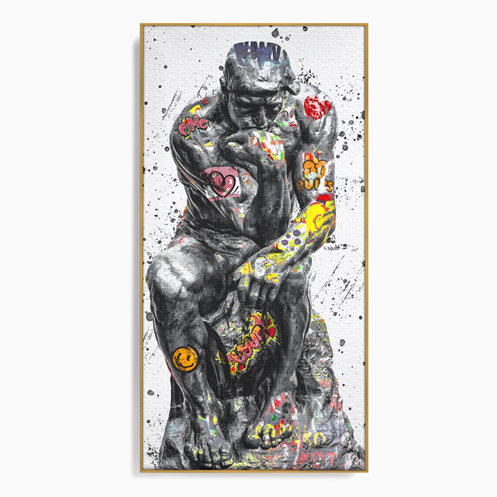 Tablou Canvas Premium LuxCanva® B1044, The Thinker ,  Living, Decorativ, Abstract, Emotie, Ganduri, Culori Vibrante