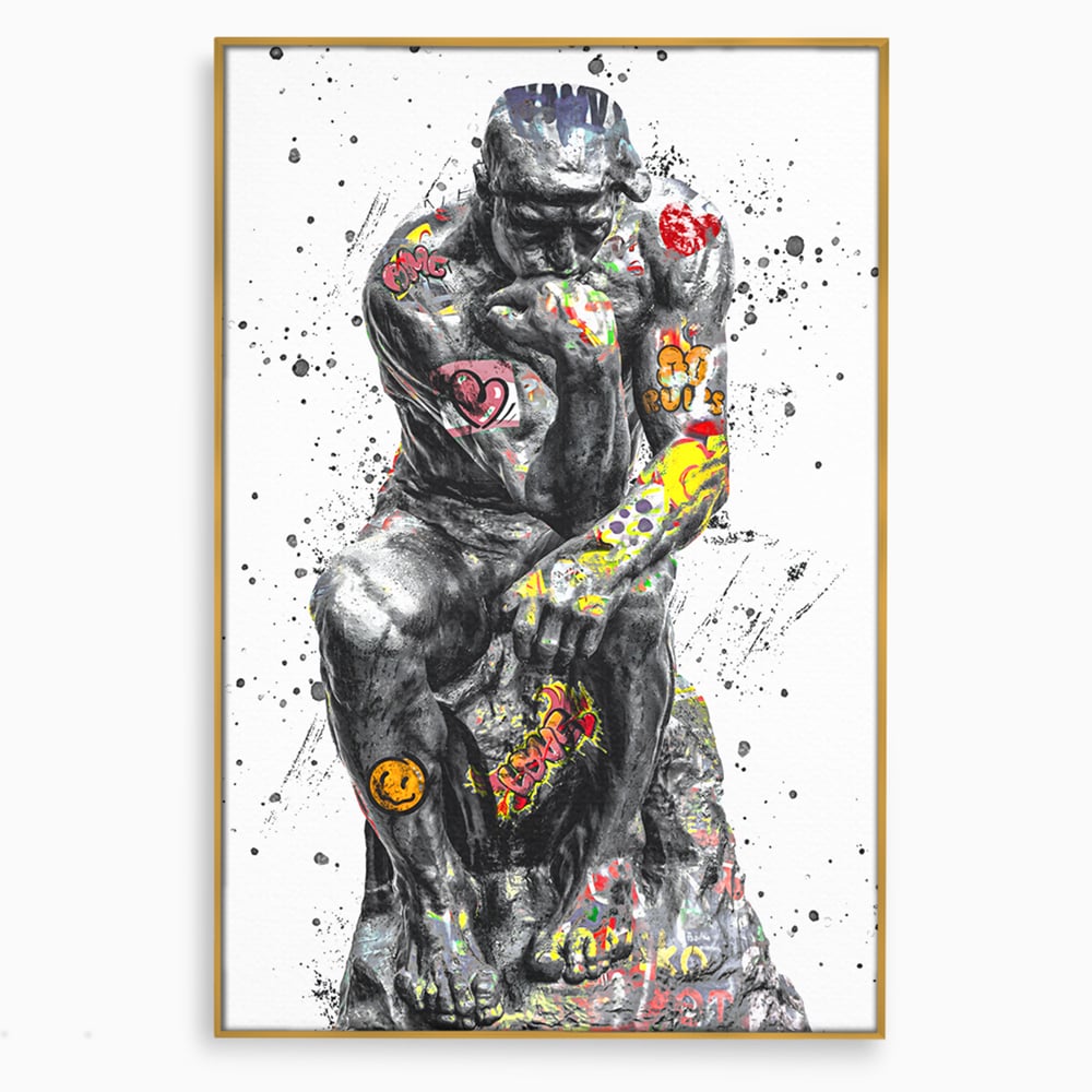 Tablou Canvas Premium LuxCanva® B1044, The Thinker ,  Living, Decorativ, Abstract, Emotie, Ganduri, Culori Vibrante