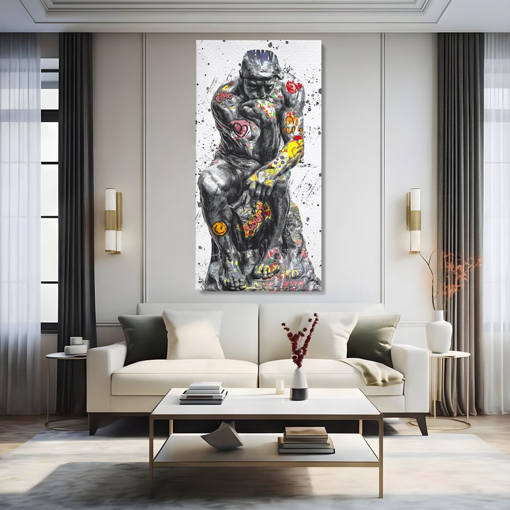 Tablou Canvas Premium LuxCanva® B1044, The Thinker ,  Living, Decorativ, Abstract, Emotie, Ganduri, Culori Vibrante