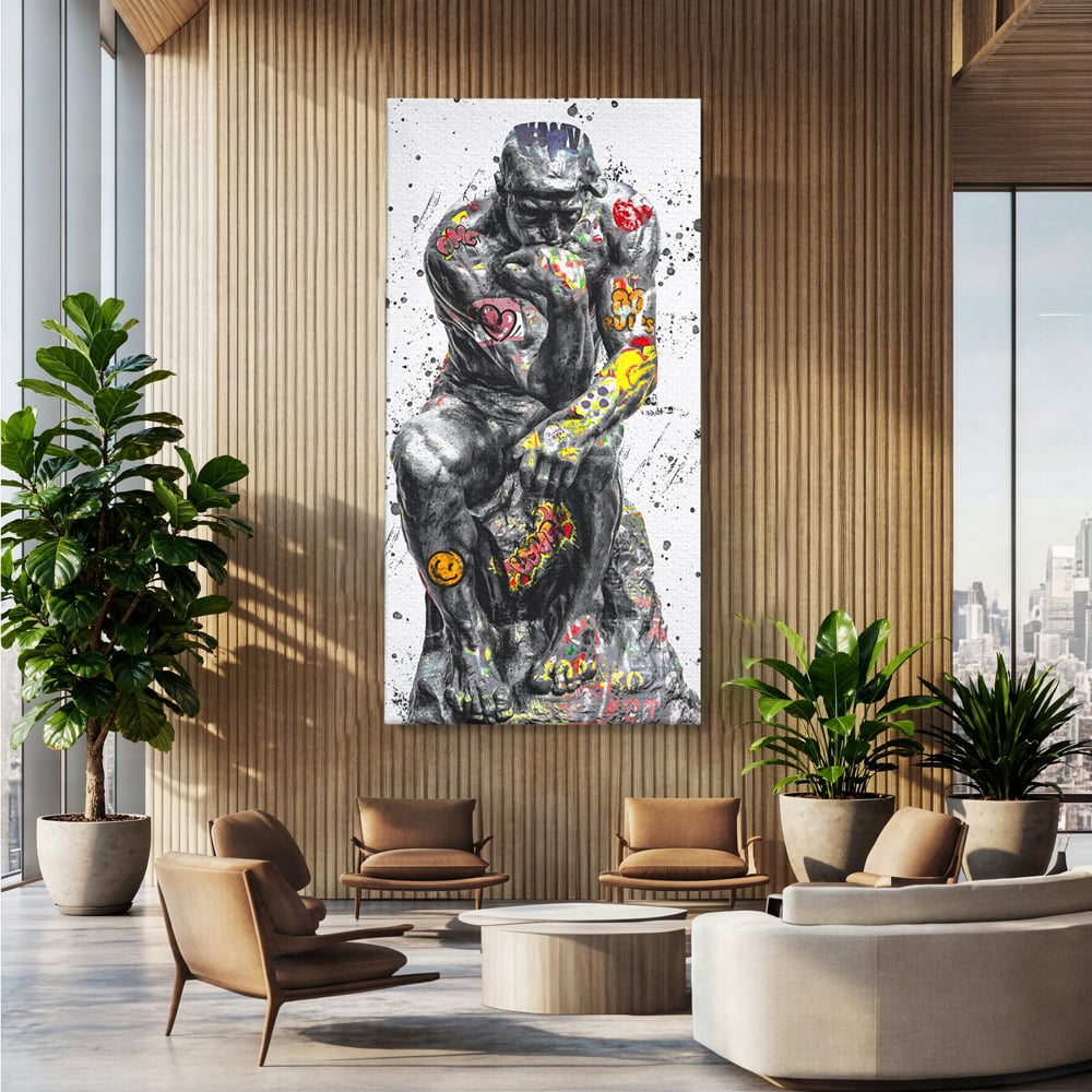 Tablou Canvas Premium LuxCanva® B1044, The Thinker ,  Living, Decorativ, Abstract, Emotie, Ganduri, Culori Vibrante