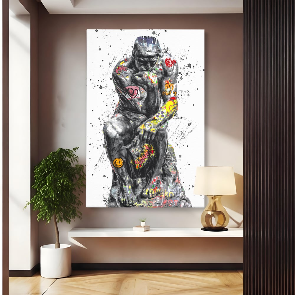 Tablou Canvas Premium LuxCanva® B1044, The Thinker ,  Living, Decorativ, Abstract, Emotie, Ganduri, Culori Vibrante