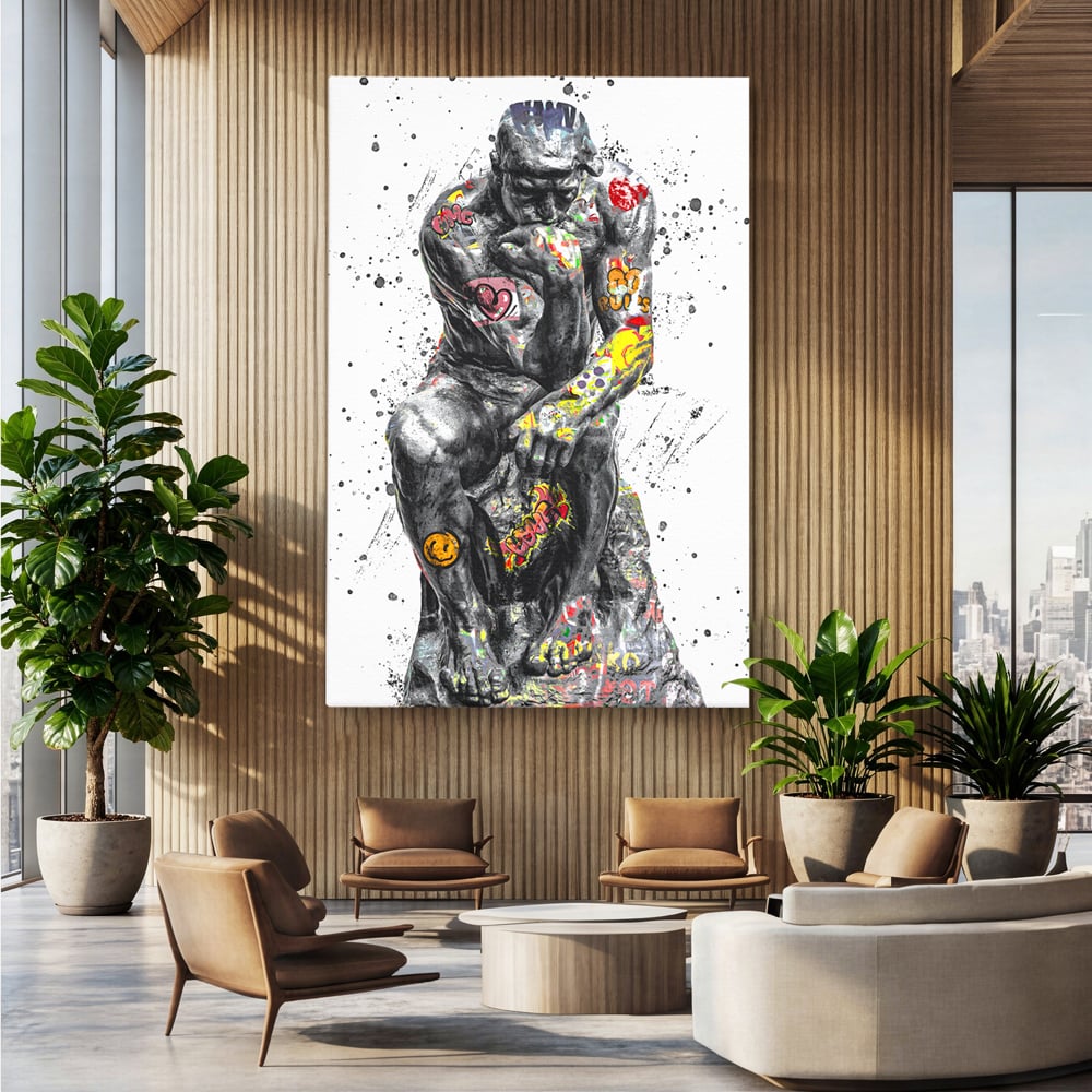 Tablou Canvas Premium LuxCanva® B1044, The Thinker ,  Living, Decorativ, Abstract, Emotie, Ganduri, Culori Vibrante