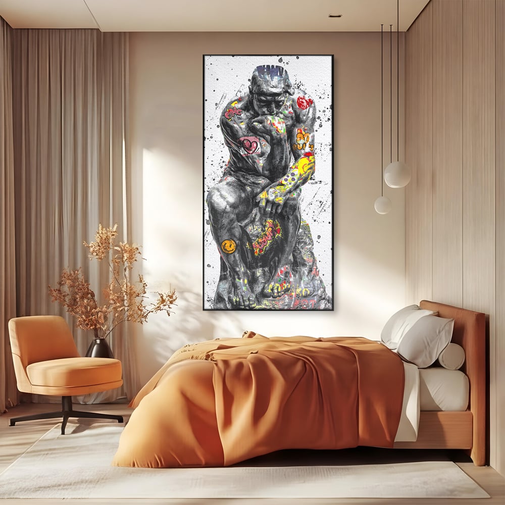Tablou Canvas Premium LuxCanva® B1044, The Thinker ,  Living, Decorativ, Abstract, Emotie, Ganduri, Culori Vibrante
