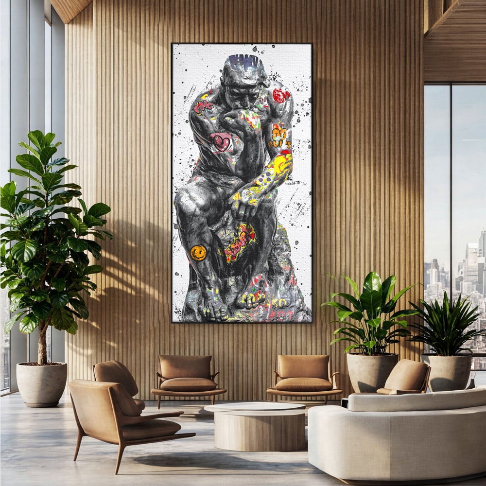 Tablou Canvas Premium LuxCanva® B1044, The Thinker ,  Living, Decorativ, Abstract, Emotie, Ganduri, Culori Vibrante