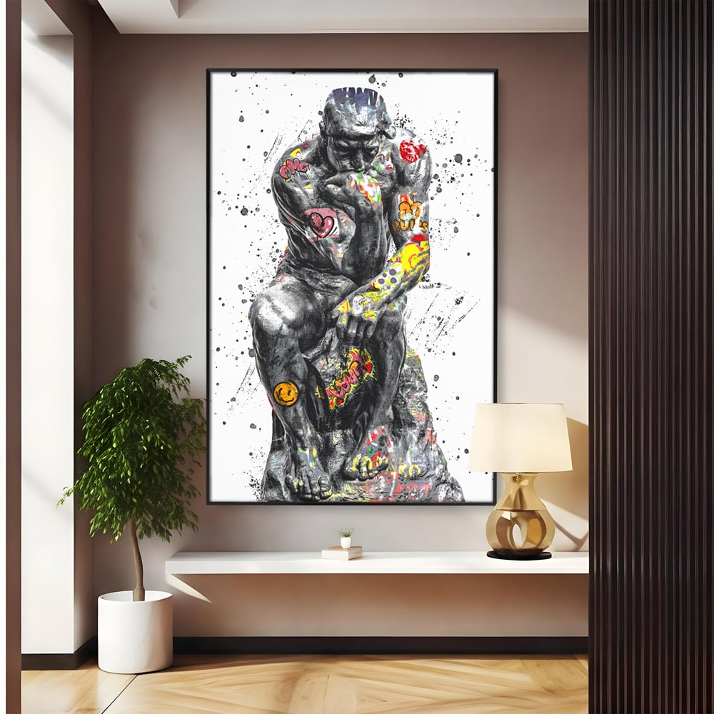 Tablou Canvas Premium LuxCanva® B1044, The Thinker ,  Living, Decorativ, Abstract, Emotie, Ganduri, Culori Vibrante