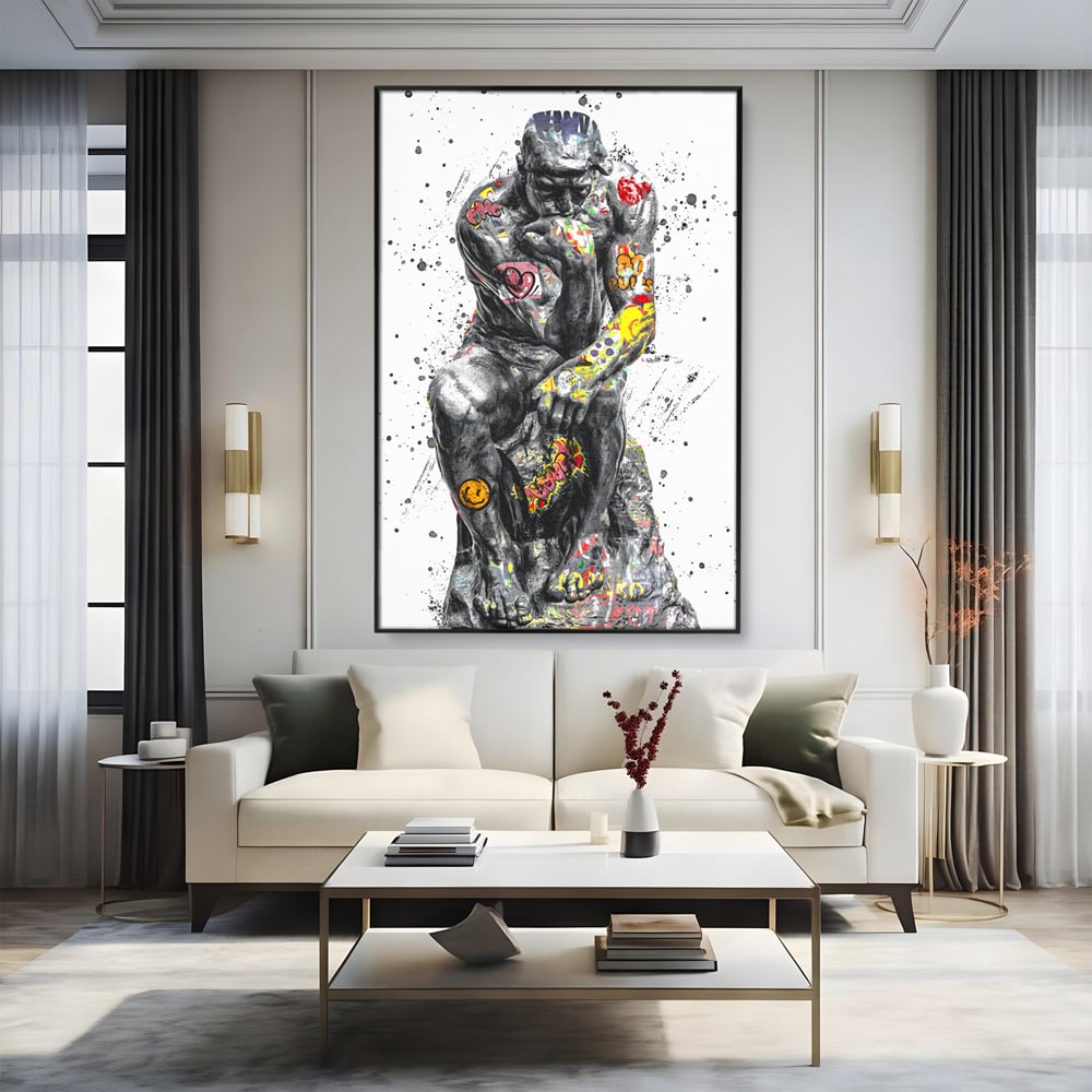 Tablou Canvas Premium LuxCanva® B1044, The Thinker ,  Living, Decorativ, Abstract, Emotie, Ganduri, Culori Vibrante
