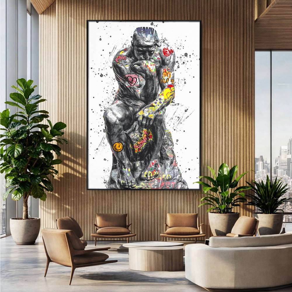 Tablou Canvas Premium LuxCanva® B1044, The Thinker ,  Living, Decorativ, Abstract, Emotie, Ganduri, Culori Vibrante