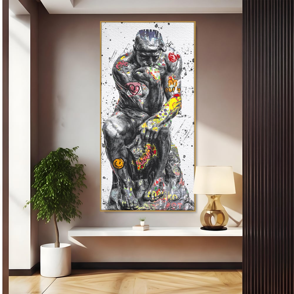 Tablou Canvas Premium LuxCanva® B1044, The Thinker ,  Living, Decorativ, Abstract, Emotie, Ganduri, Culori Vibrante