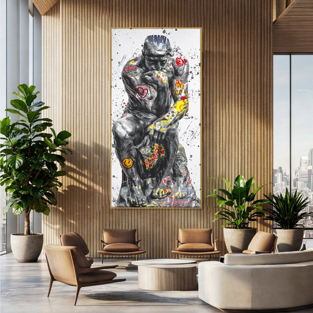 Tablou Canvas Premium LuxCanva® B1044, The Thinker ,  Living, Decorativ, Abstract, Emotie, Ganduri, Culori Vibrante