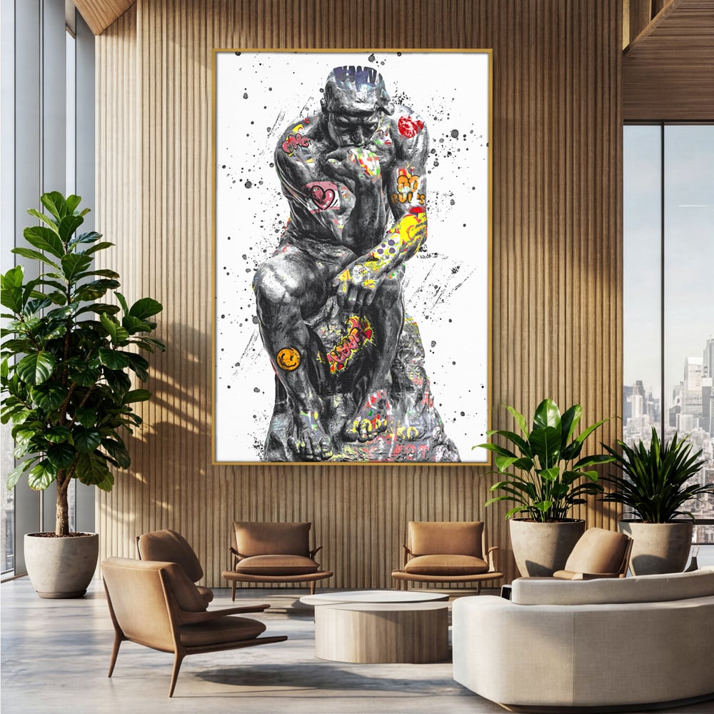 Tablou Canvas Premium LuxCanva® B1044, The Thinker ,  Living, Decorativ, Abstract, Emotie, Ganduri, Culori Vibrante