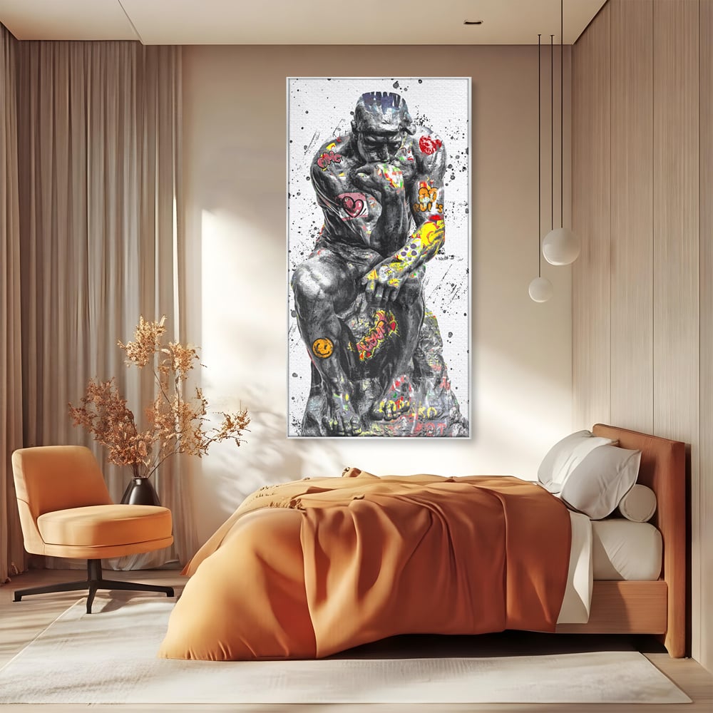 Tablou Canvas Premium LuxCanva® B1044, The Thinker ,  Living, Decorativ, Abstract, Emotie, Ganduri, Culori Vibrante