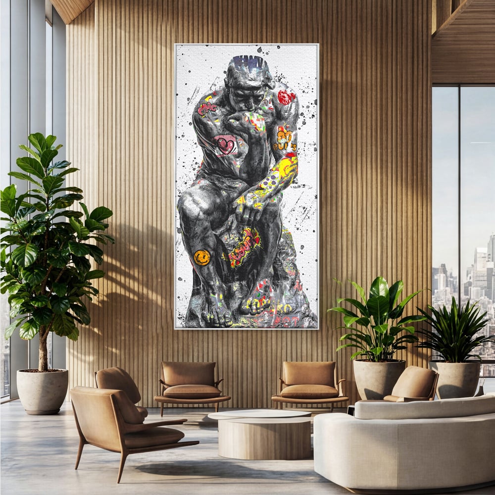 Tablou Canvas Premium LuxCanva® B1044, The Thinker ,  Living, Decorativ, Abstract, Emotie, Ganduri, Culori Vibrante