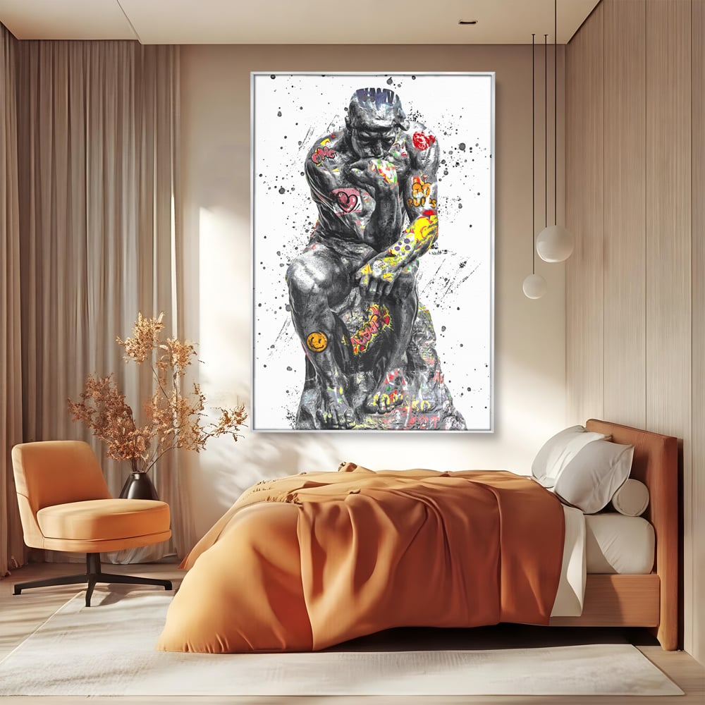 Tablou Canvas Premium LuxCanva® B1044, The Thinker ,  Living, Decorativ, Abstract, Emotie, Ganduri, Culori Vibrante