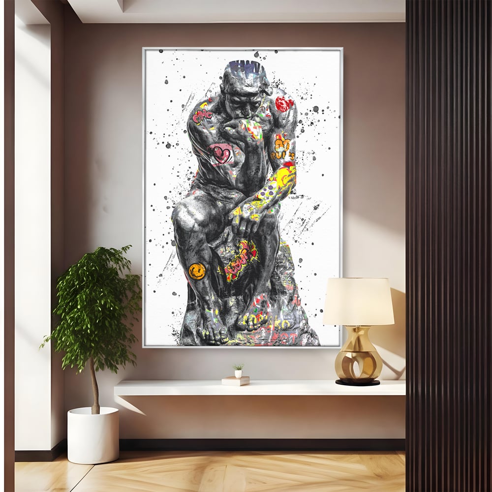 Tablou Canvas Premium LuxCanva® B1044, The Thinker ,  Living, Decorativ, Abstract, Emotie, Ganduri, Culori Vibrante