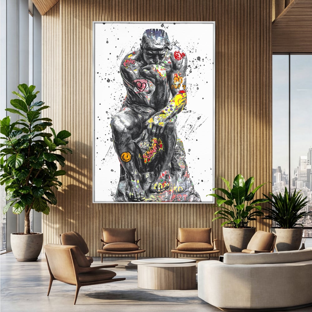 Tablou Canvas Premium LuxCanva® B1044, The Thinker ,  Living, Decorativ, Abstract, Emotie, Ganduri, Culori Vibrante