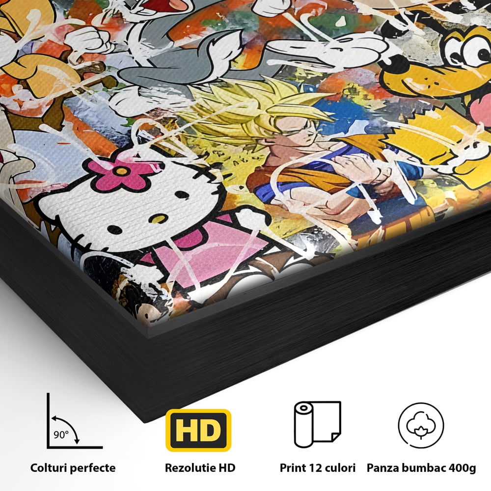 Tablou Canvas Premium, LuxCanva® B1046, Personaje Disney, Dormitor, Disney, Desene Animate, Copii, Mickey, Multicolor, Culori Vibrante