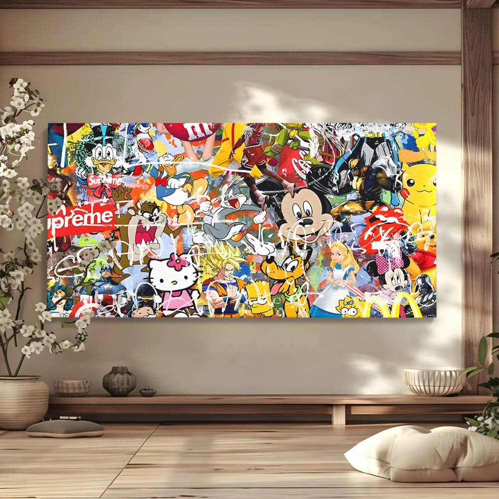 Tablou Canvas Premium, LuxCanva® B1046, Personaje Disney, Dormitor, Disney, Desene Animate, Copii, Mickey, Multicolor, Culori Vibrante