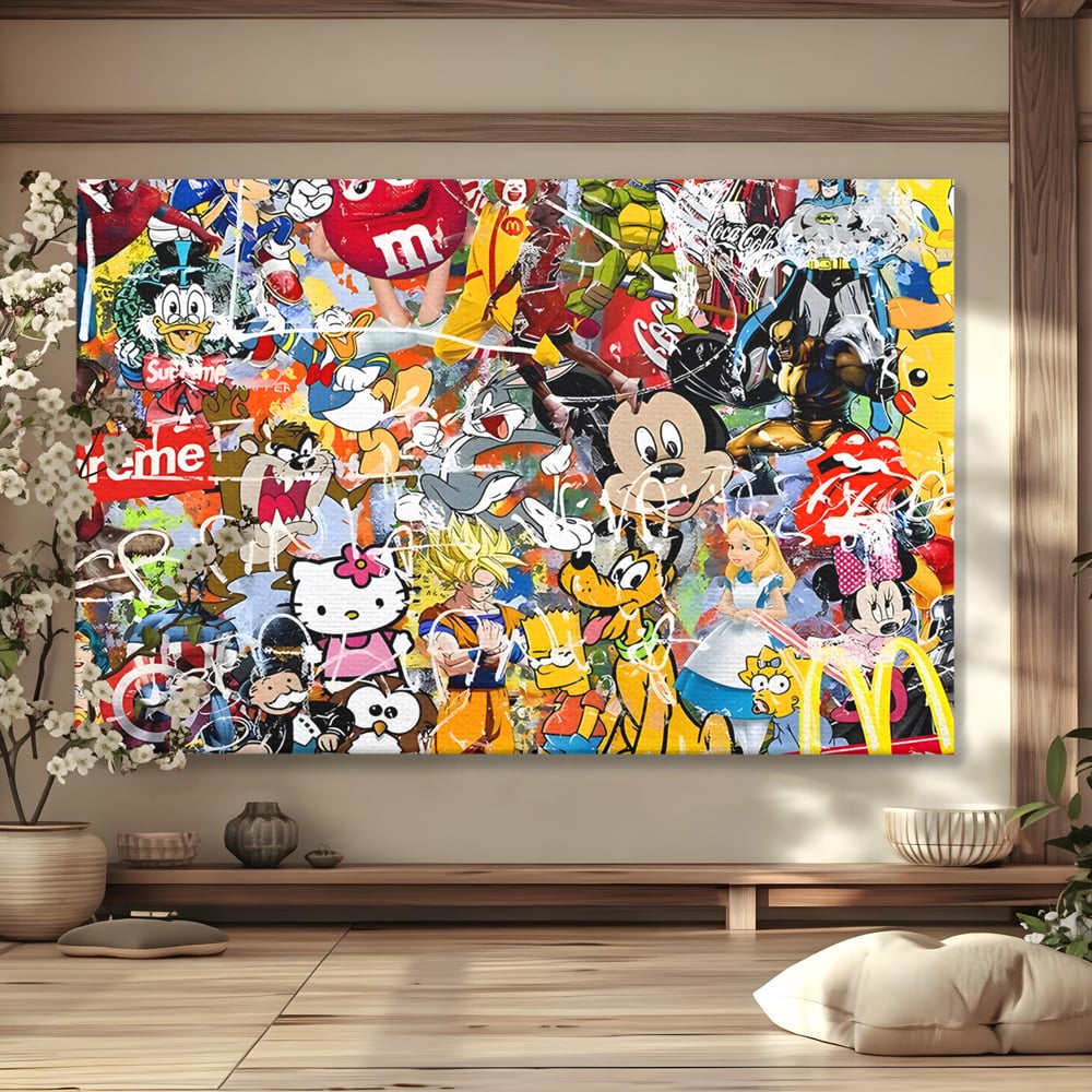 Tablou Canvas Premium, LuxCanva® B1046, Personaje Disney, Dormitor, Disney, Desene Animate, Copii, Mickey, Multicolor, Culori Vibrante