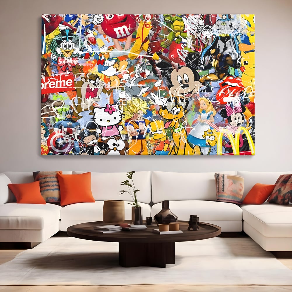 Tablou Canvas Premium, LuxCanva® B1046, Personaje Disney, Dormitor, Disney, Desene Animate, Copii, Mickey, Multicolor, Culori Vibrante