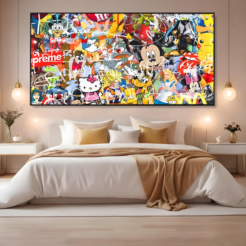 Tablou Canvas Premium, LuxCanva® B1046, Personaje Disney, Dormitor, Disney, Desene Animate, Copii, Mickey, Multicolor, Culori Vibrante