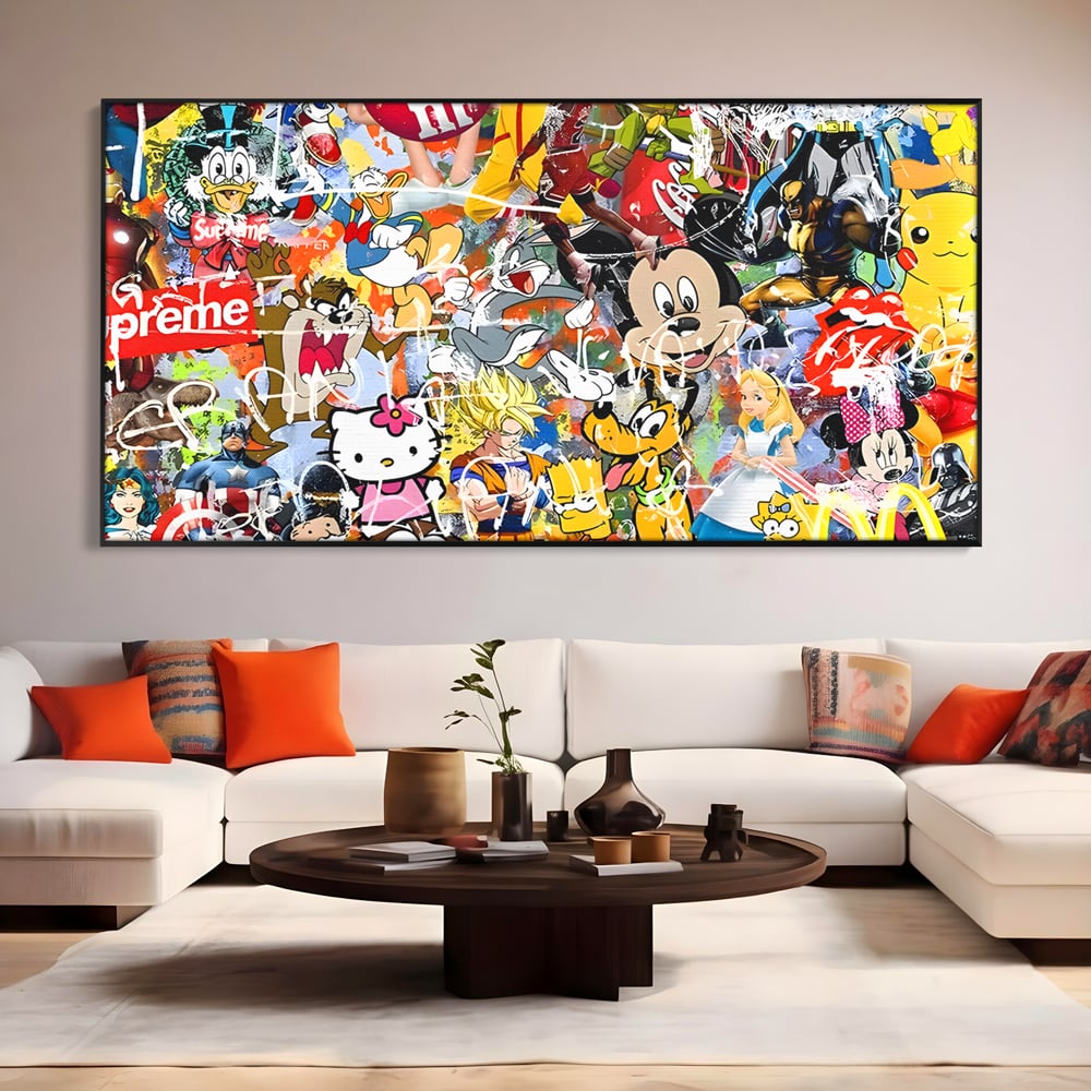 Tablou Canvas Premium, LuxCanva® B1046, Personaje Disney, Dormitor, Disney, Desene Animate, Copii, Mickey, Multicolor, Culori Vibrante