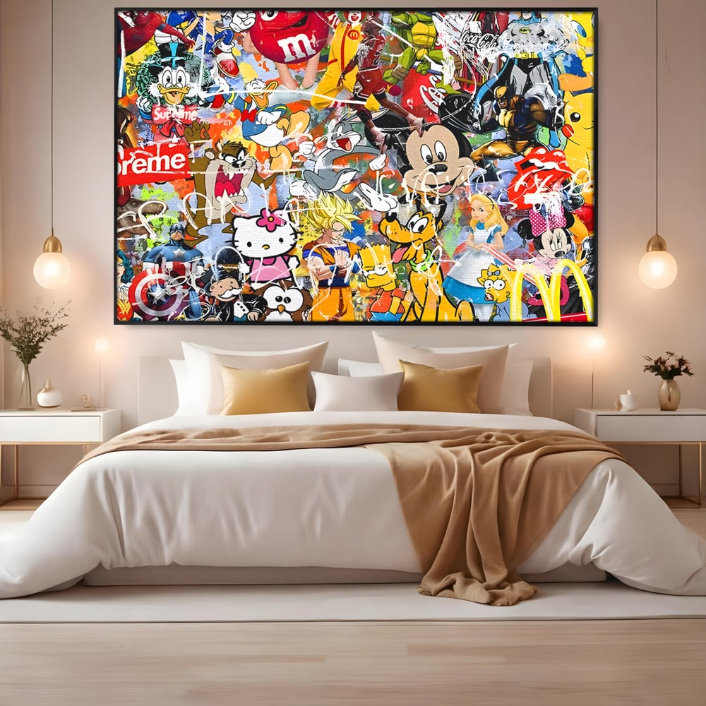Tablou Canvas Premium, LuxCanva® B1046, Personaje Disney, Dormitor, Disney, Desene Animate, Copii, Mickey, Multicolor, Culori Vibrante