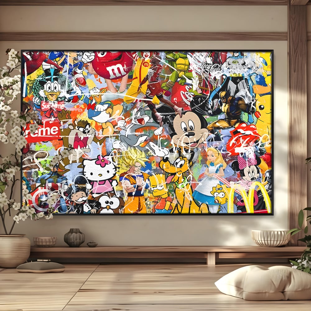 Tablou Canvas Premium, LuxCanva® B1046, Personaje Disney, Dormitor, Disney, Desene Animate, Copii, Mickey, Multicolor, Culori Vibrante