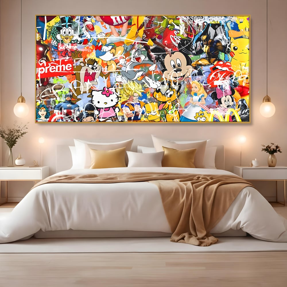 Tablou Canvas Premium, LuxCanva® B1046, Personaje Disney, Dormitor, Disney, Desene Animate, Copii, Mickey, Multicolor, Culori Vibrante