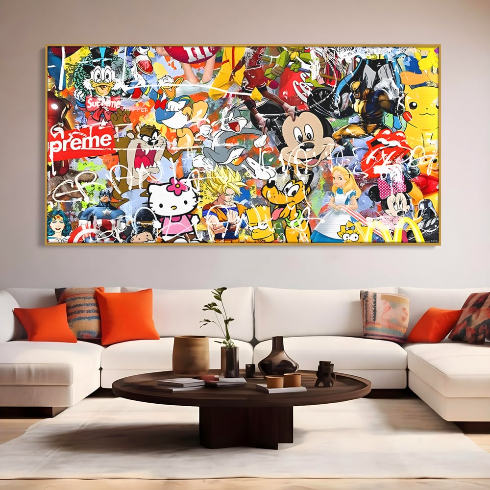 Tablou Canvas Premium, LuxCanva® B1046, Personaje Disney, Dormitor, Disney, Desene Animate, Copii, Mickey, Multicolor, Culori Vibrante