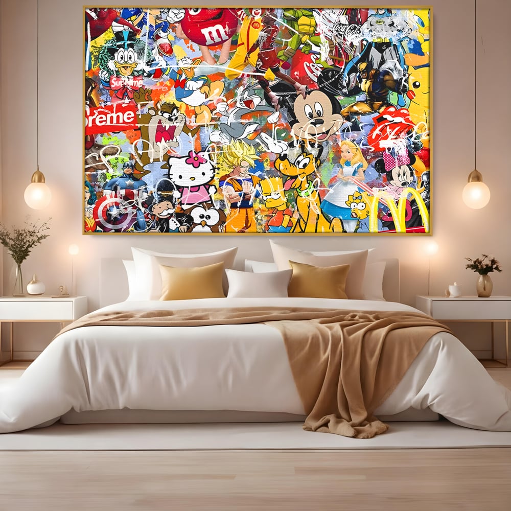 Tablou Canvas Premium, LuxCanva® B1046, Personaje Disney, Dormitor, Disney, Desene Animate, Copii, Mickey, Multicolor, Culori Vibrante