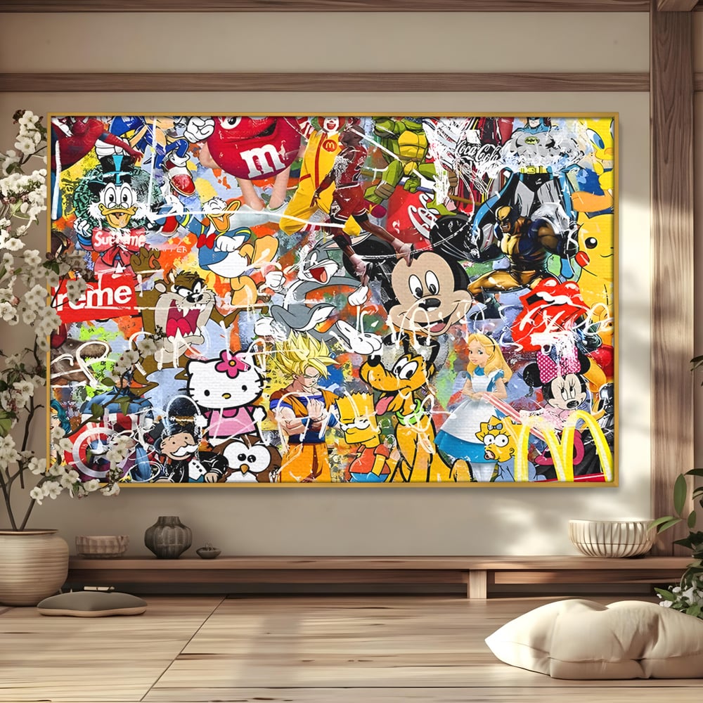 Tablou Canvas Premium, LuxCanva® B1046, Personaje Disney, Dormitor, Disney, Desene Animate, Copii, Mickey, Multicolor, Culori Vibrante