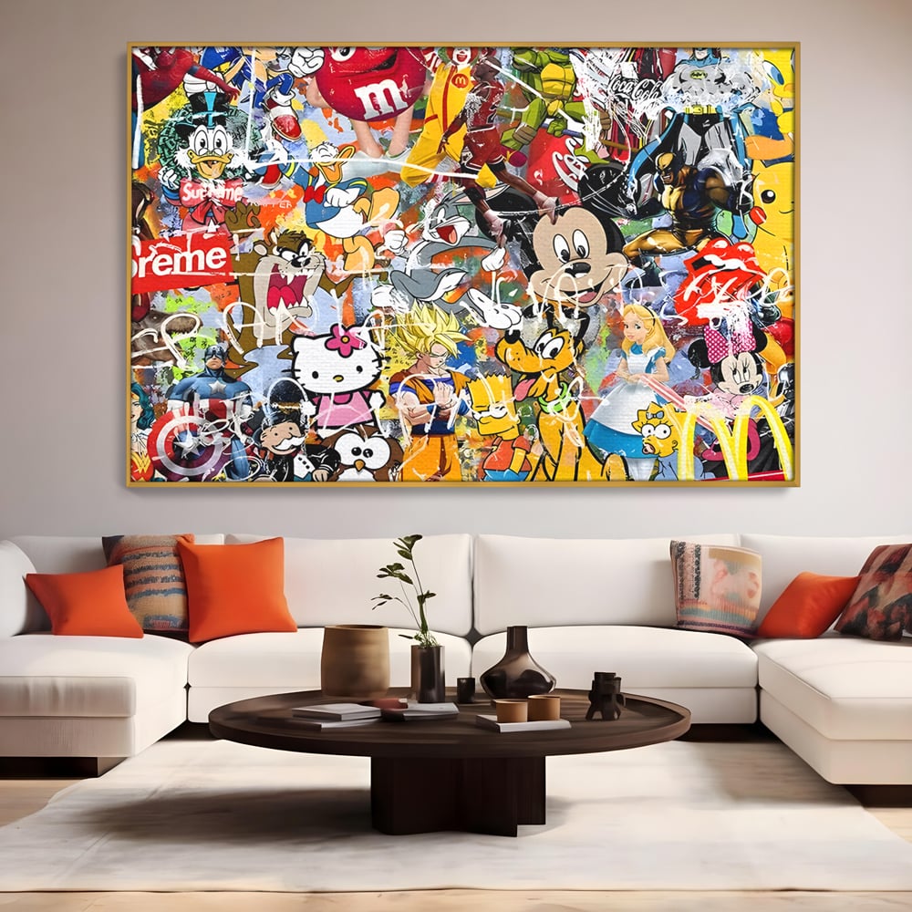 Tablou Canvas Premium, LuxCanva® B1046, Personaje Disney, Dormitor, Disney, Desene Animate, Copii, Mickey, Multicolor, Culori Vibrante